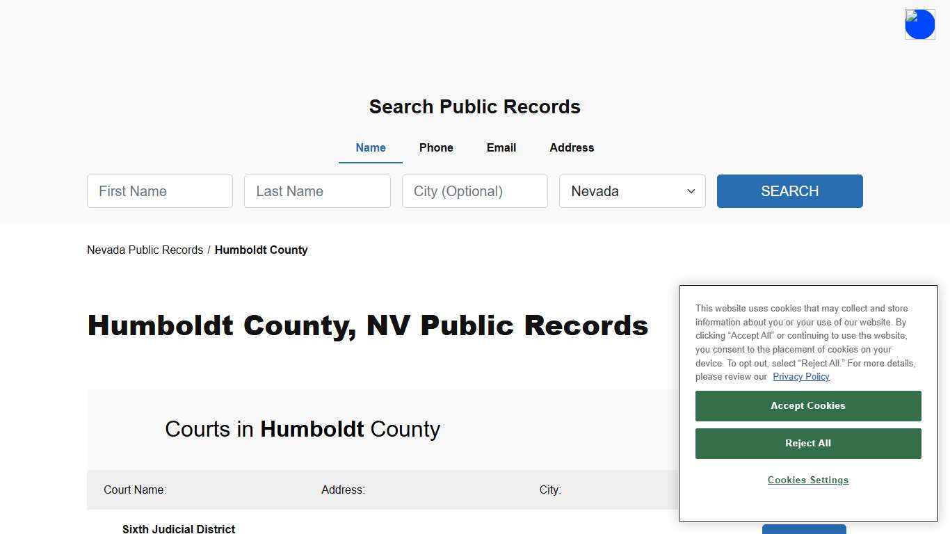 Humboldt County, NV Public Court, Arrest and Inmate Records - ThePublicIndex