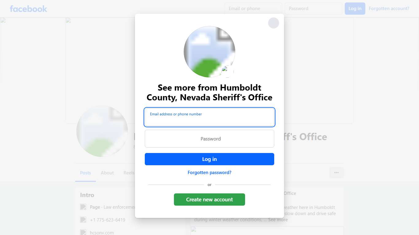 Humboldt County, Nevada Sheriff's Office Facebook